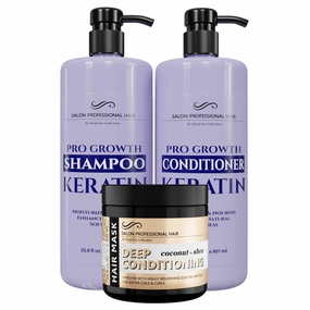 Dead Sea Collection Hair Care Bundle – Keratin Shampoo & Conditioner Set   Coconut & Shea Hair Mask – Hydrating and Strengthening Treatment – For All Hair Types (33.8, 30.6 & 16.9 Fl. Oz.)