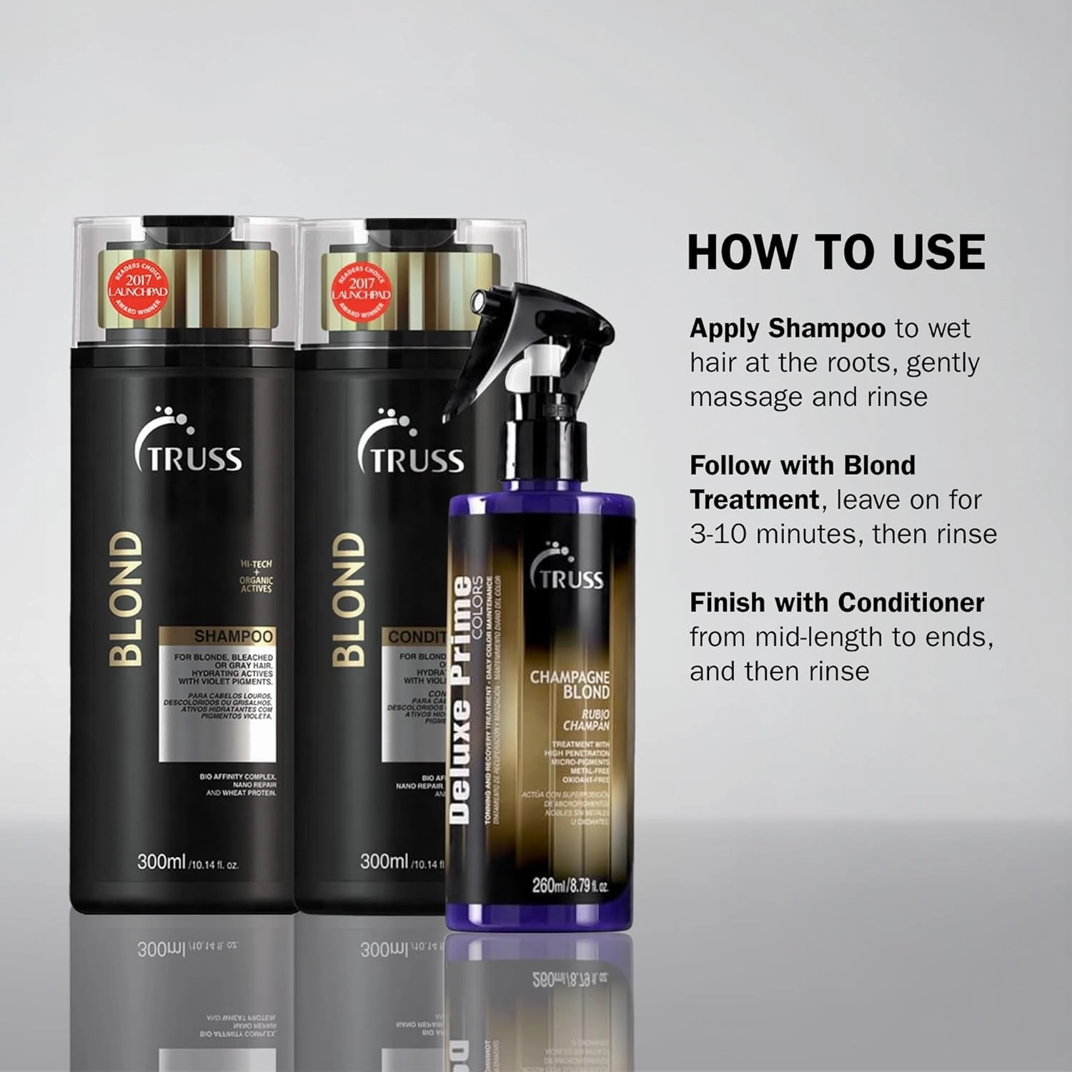Deluxe Prime Champagne Blond Toner - Violet Purple Spray Treatment Neutralizes Warm, Brassy Yellow Tones on Blonde, Highlighted, Silver and Bleached Hair for the Perfect Platinum Effect.