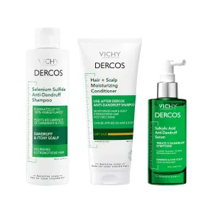 Dercos Selenium Sulfide Anti Dandruff Shampoo, Dry Scalp Treatment and Itch Relief. Prescription Strength Comparable to 2% Ketoconazole, for Mild to Severe Dandruff-Prone Hair & Flaky, Itchy Scalps
