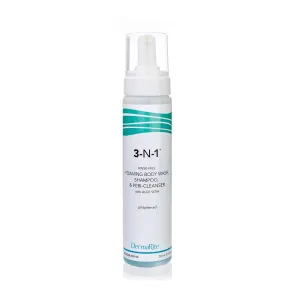 DermaRite's 3-N-1 Cleansing Foam - Rinse-Free Foaming Body Wash, Shampoo & Peri-Cleanser - with Aloe Vera, pH Balanced - Pump Bottle, 7.5 oz, 2 Count