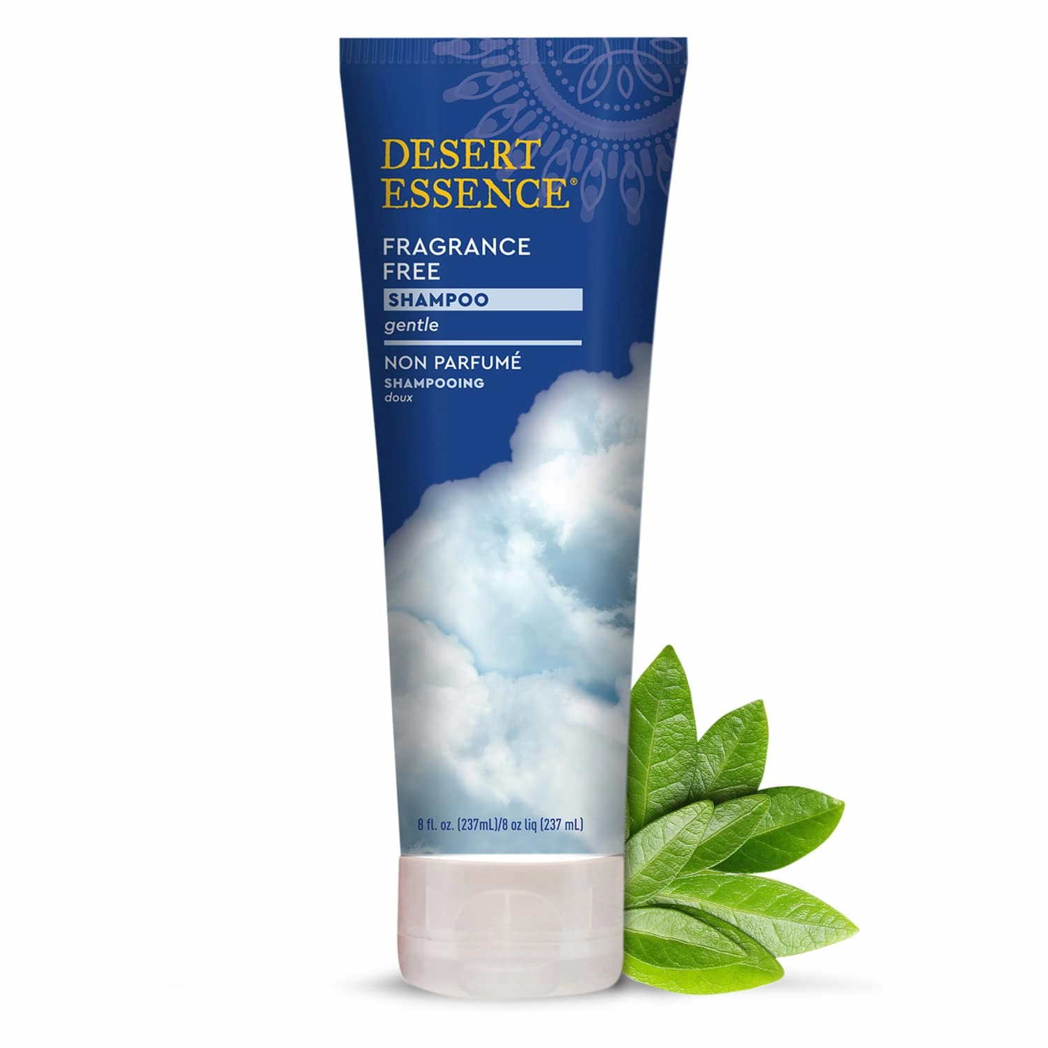 Desert Essence Organic Fragrance Free Shampoo - 8 fl oz - 2 Pack - Pure, Unscented - w/Aloe Vera, Jojoba Oil, Pro-Vitamin B5 - Calms, Soothes Sensitive Scalp - Nourishing, Revitalizing - No Parabens