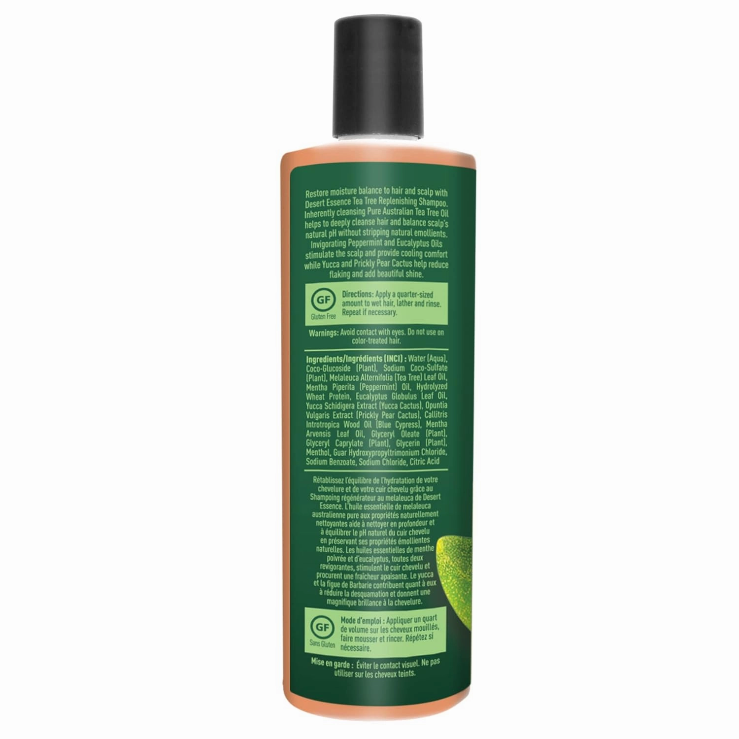 Desert Essence Tea Tree Replenishing Shampoo - 12.7 Fl Ounce - Pack of 2 - Therapeutic - Peppermint & Yucca - Restore & Nurture Hair - Reduce Flaking - All Skin Types