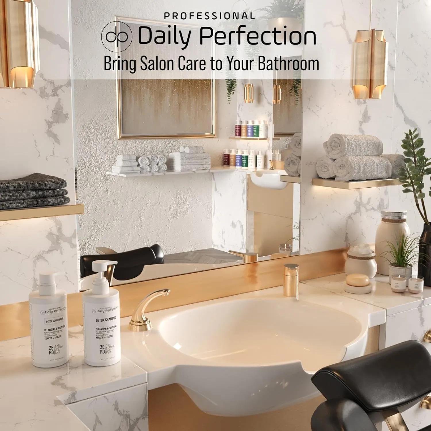Detox Shampoo to Remove Build-Up, Oil, and Dirt. Salon-Grade Formula with Biotin and Keratin, Salt-Free, Sulfate-Free, and Paraben-Free for Clean, Refreshed Hair.