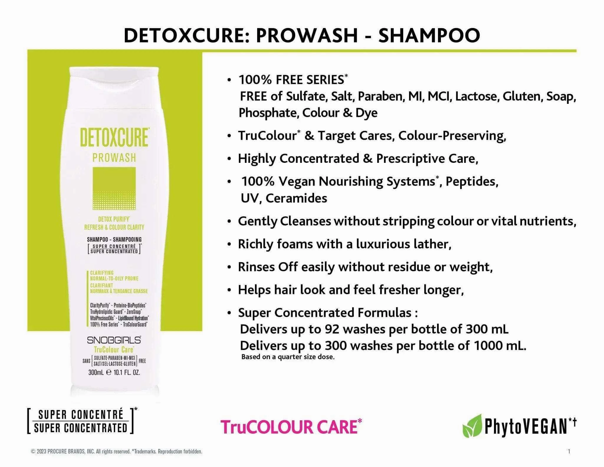 DETOXCURE Prowash Vegan Hair Shampoo & Pump