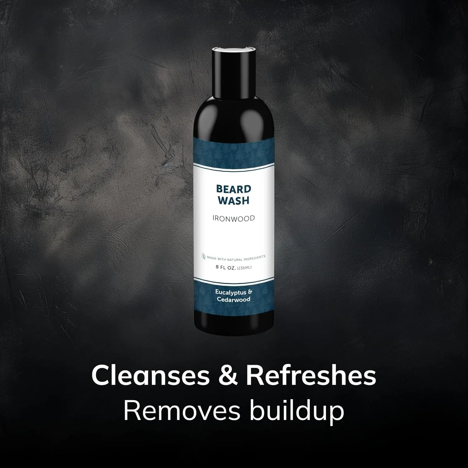 Detroit Grooming Co. Beard Wash – Deep Cleansing & Hydrating Beard Shampoo with Aloe Vera & Essential Oils - 8oz (Ironwood)