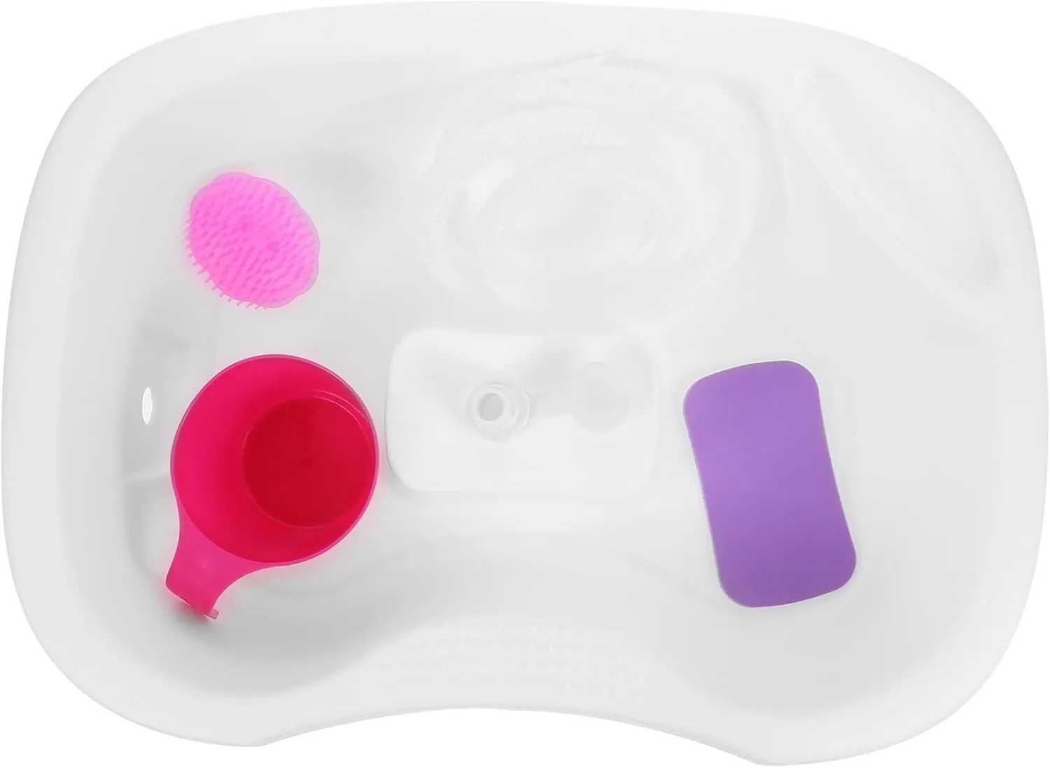 Didiseaon 1Set Portable Hair Washing Basin for Home Use Flat Lying Shampoo Bowl for Elderly Pregnant Women and Bedridden Care Includes Drain Hose Hair Washing Brush and Water Spoon