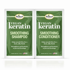 Difeel Vegan Keratin Anti-Frizz Shampoo & Conditioner Combo Packet 2oz.