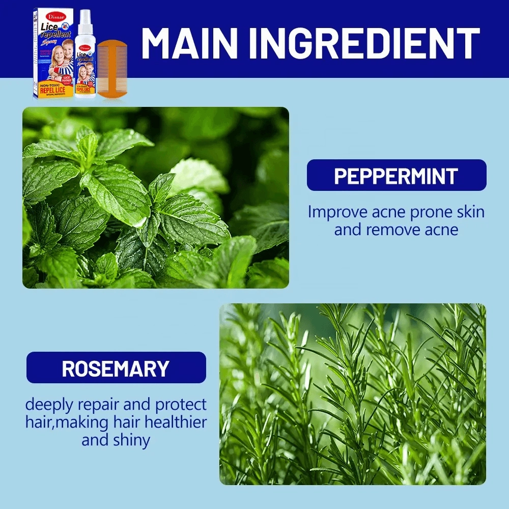 Disaar Lice Repellent Spray With Mint & Rosemary - 120ml
