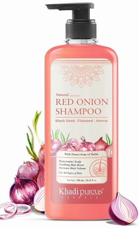 DJ Herbals Shreekesha Red Onion Shampoo for Stronger Healthy Hair, Hair Fall Control, Hair Growth & Boost Scalp Health | Herbal Hair Cleanser with Ayurvedic properties & Ingredients for Women & Men