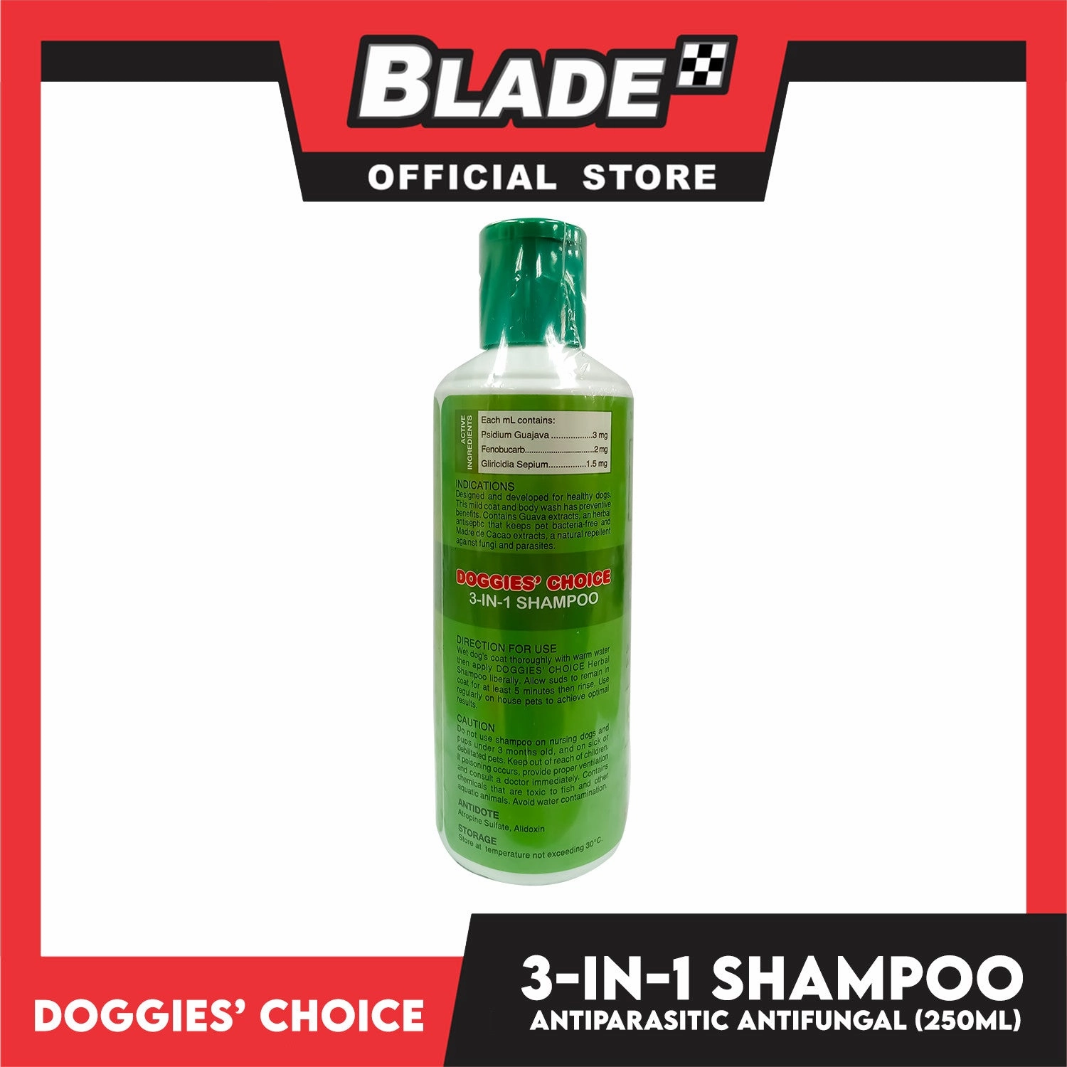 Doggies' Choice 3-IN-1 Dog Shampoo, Antiparasitic Antifungal 250ml