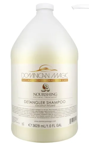 DOMINICAN MAGIC Detangler Shampoo – Coconut Infused (1 Gallon) | Hydrating & Smoothing Shampoo for Dry, Frizzy & Curly Hair | Deep Nourishment & Tangle-Free Finish