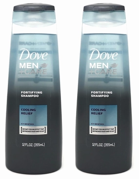 Dove Men   Care Fortifying Shampoo, Cooling Relief Icy Menthol, 12 Ounces (Pack of 2)