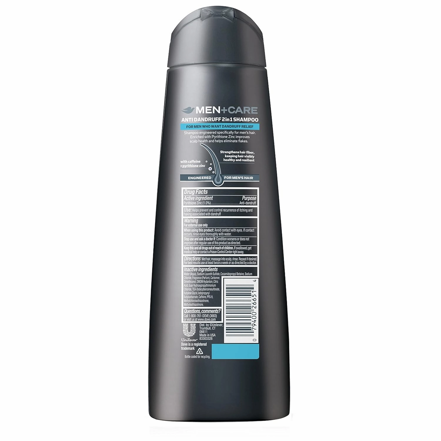 Dove Men Care 2 in 1 Shampoo and Conditioner, Anti Dandruff, 12 oz