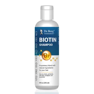 Dr. Berg Biotin Shampoo for Men & Women (Improved High-Performance Formula) - Independently Tested & Certified Paraben- Sulfate- & Silicone-Free - Infused w/Biotin, Argan Oil & Botanicals - 8 Fl oz