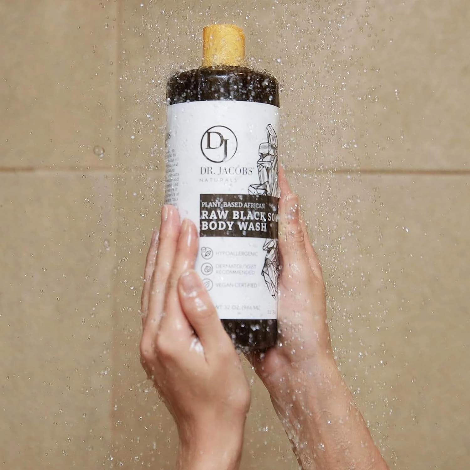 Dr Jacobs Naturals Authentic African Raw Black Soap, All-In-One Cleanser for Face Wash, Sensitive Skin Body Wash, Shampoo, Shaving Soap | Shea Butter Moisturizing and Nourishing Formula | 16oz 2pk