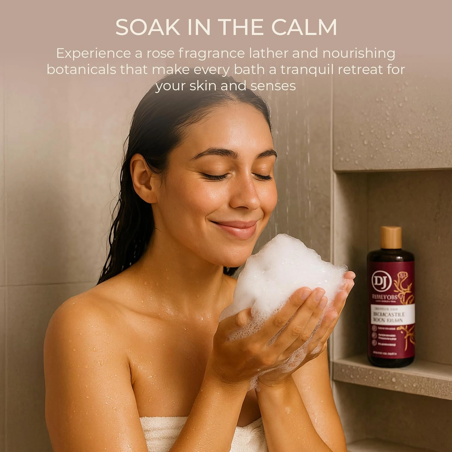 DR. JACOBS NATURALS Castile Rose All-Natural Body Wash for Moisturizing Dry and Sensitive Skin Shampoo with Plant-Based Ingredients Gluten, Preservatives-Free Formula - 16 oz, Pack of 2