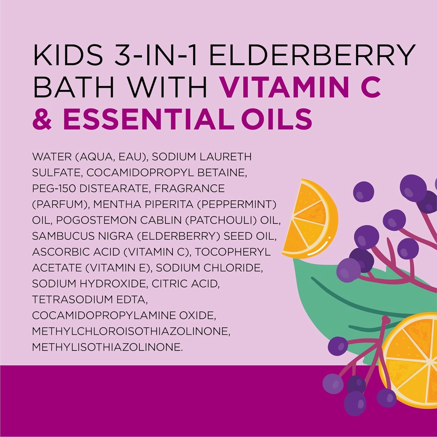 Dr Teal's Kids 3-in-1 Bubble Bath, Body Wash & Shampoo, Boost & Renew Elderberry with Vitamin C, 20 fl oz. (Pack of 3)