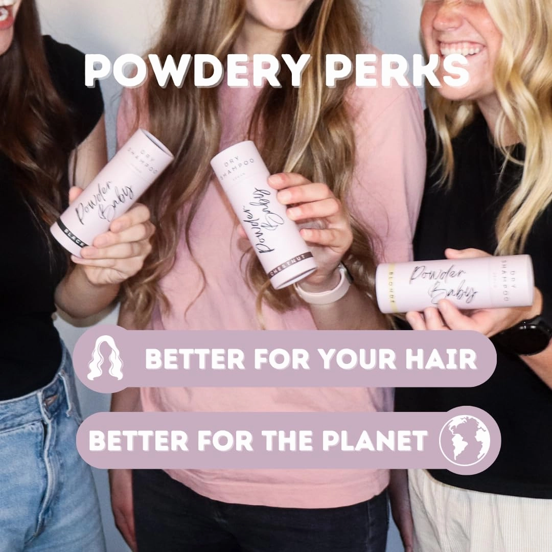 Dry Shampoo Powder | Organic & Vegan | Non-Areosol Shampoo for Chestnut Hair | Adds Volume | 1.7 Oz | Talc-Free, Cruelty-Free | Made in USA | Eco-Friendly Packaging (Chestnut) (Dark Brown)