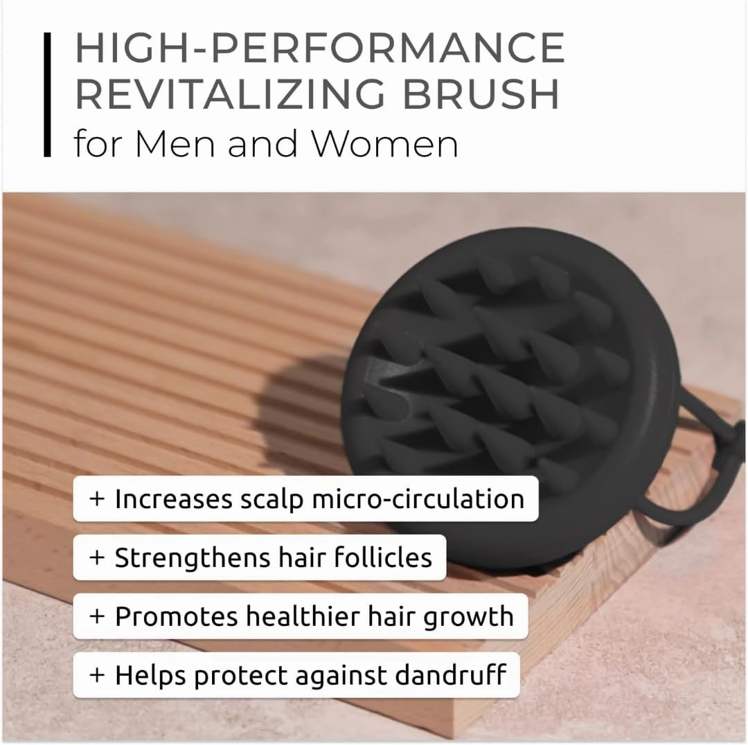 DS Labs Revitalizing Scalp Brush - Silicone Shampoo Brush, Scalp Massager & Exfoliator, Gently Lifts Build-Up, Promotes a Cleaner Scalp, for All Hair Types, Ergonomic, Water-Resistant Design