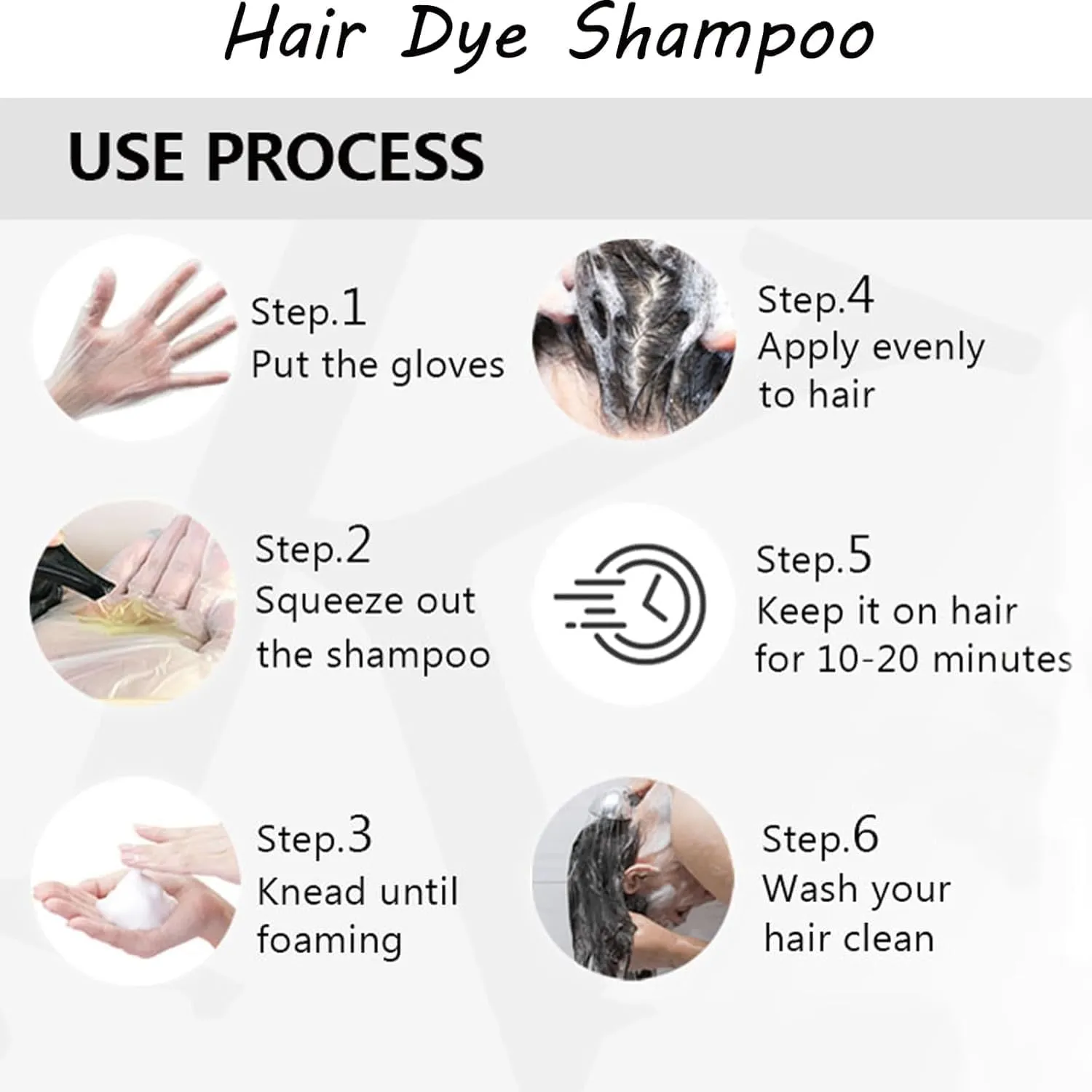 Dye Shampoo, Hair Care,Hair Care Instant Dye Shampoo (Dark Brown)