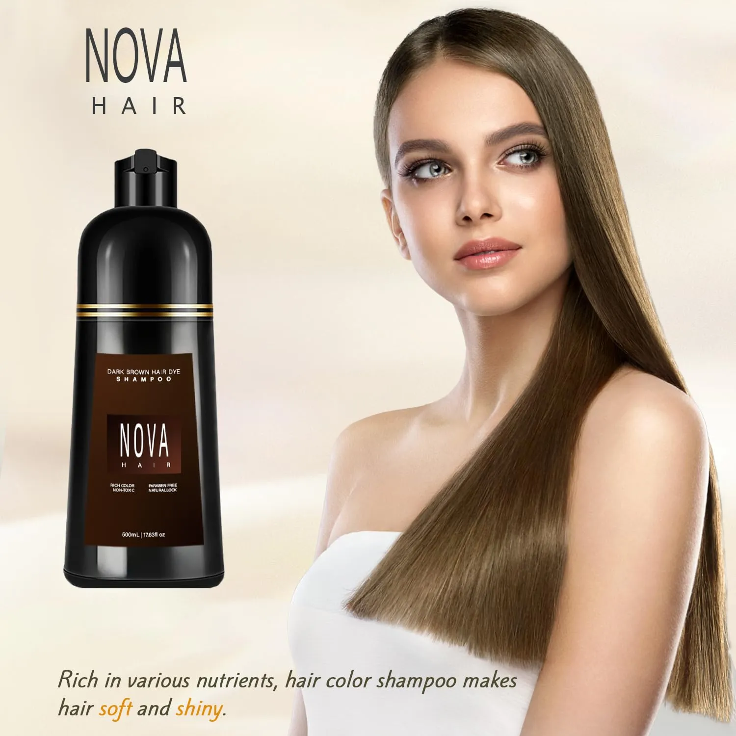 Dye Shampoo, Instant Dye Shampoo 3 in 1, for Men & Women. (Black)