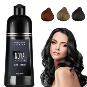 Dye Shampoo, Instant Dye Shampoo 3 in 1, for Men & Women. (Black)