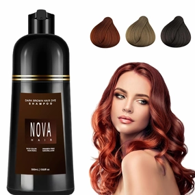 Dye Shampoo, Instant Dye Shampoo 3 in 1, for Men & Women. (Dark Brown)