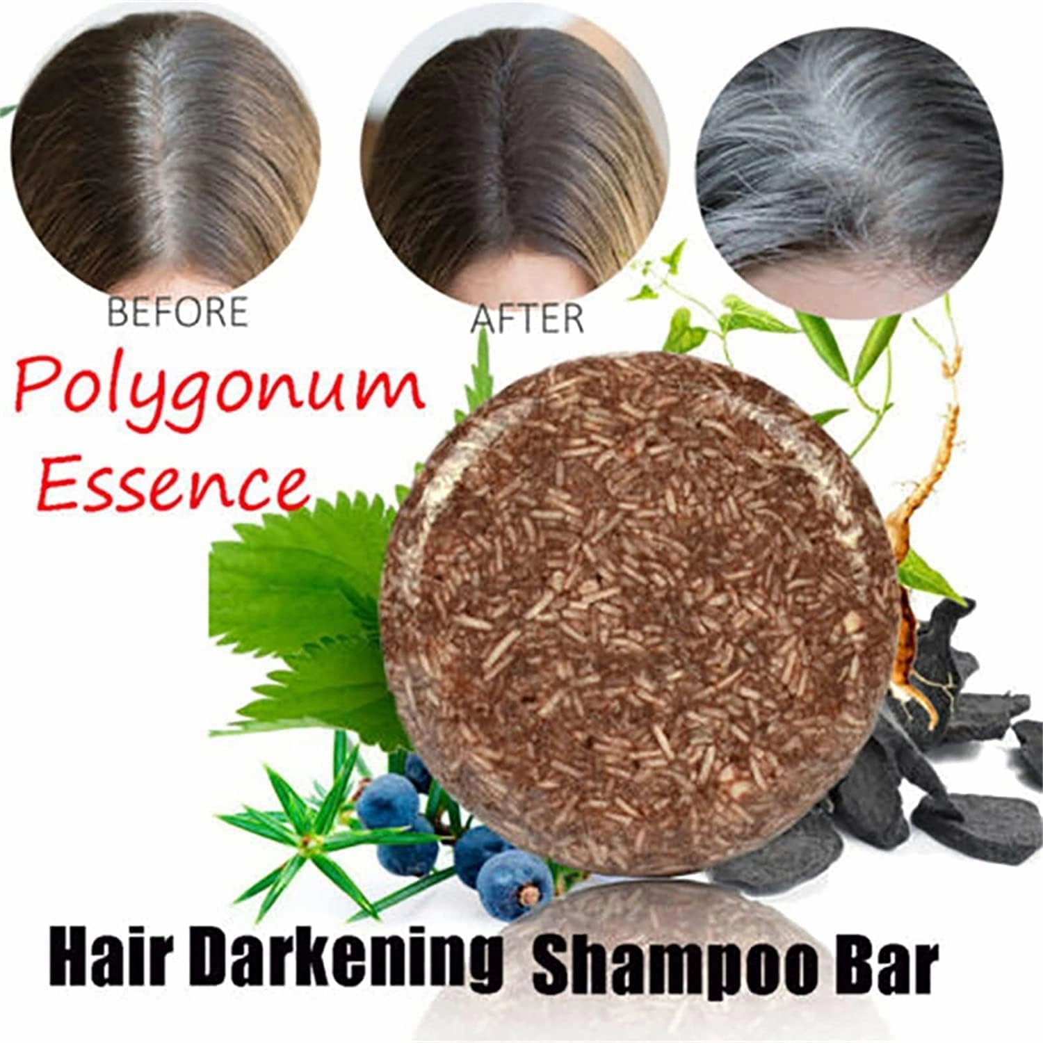 Earth Toner Bar for Gray Hair, Earth Toner Darkening Shampoo Bar, 55g