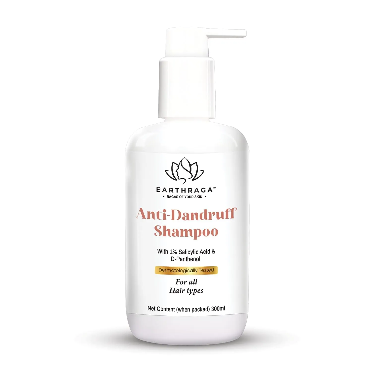 E.A.R.T.H.R.A.G.A. Anti Dandruff Shampoo – 300ml | With D-Panthenol, Silk Protein, Keratin, Rice Protein, Neem & Avocado Oil | Removes Dandruff & Boosts Hair Growth | For Men & Women | Sulphate-Free