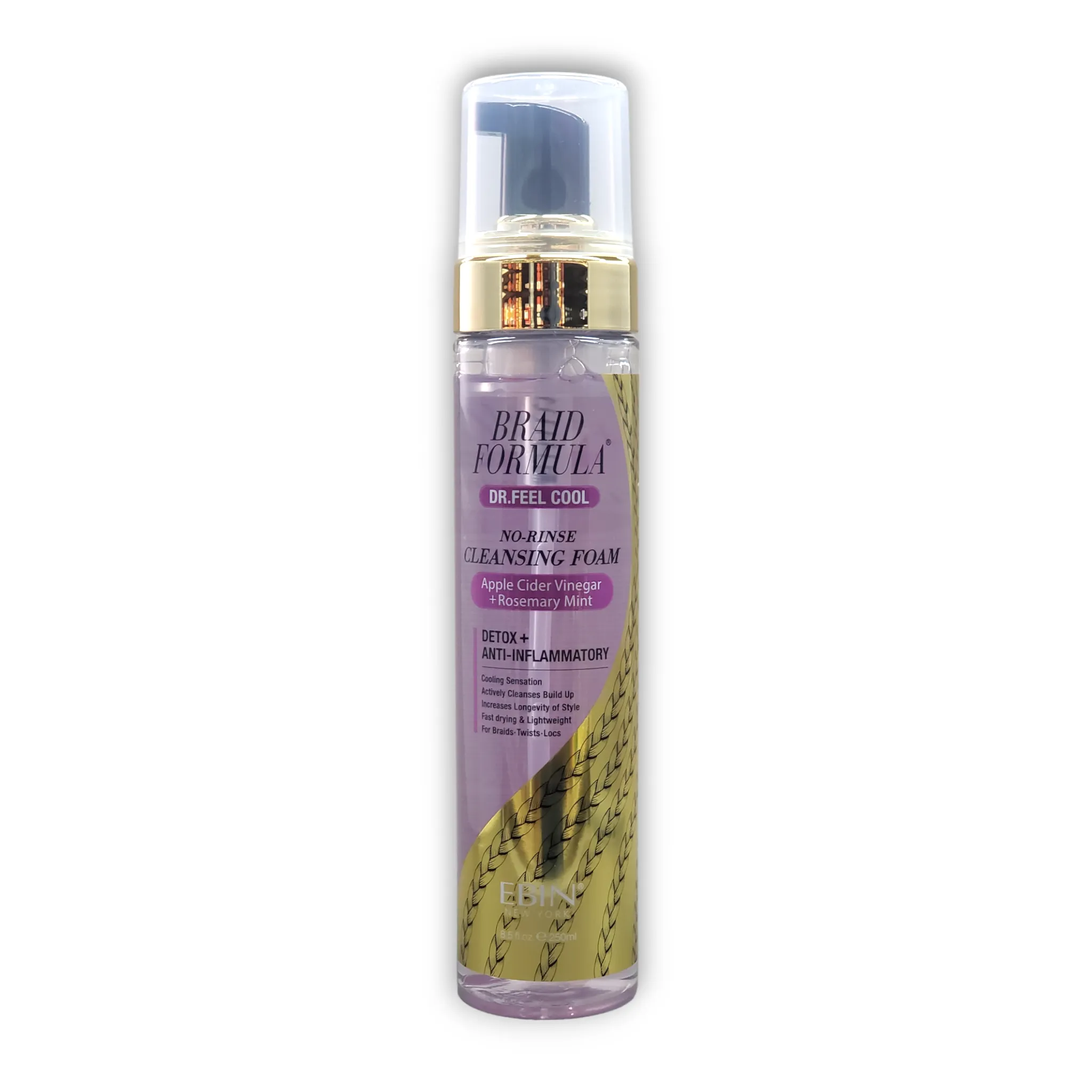 Ebin Braid Formula Dr. Feel Cool No-Rinse Cleansing Foam (Apple Cider Vinegar Rosemary Mint)