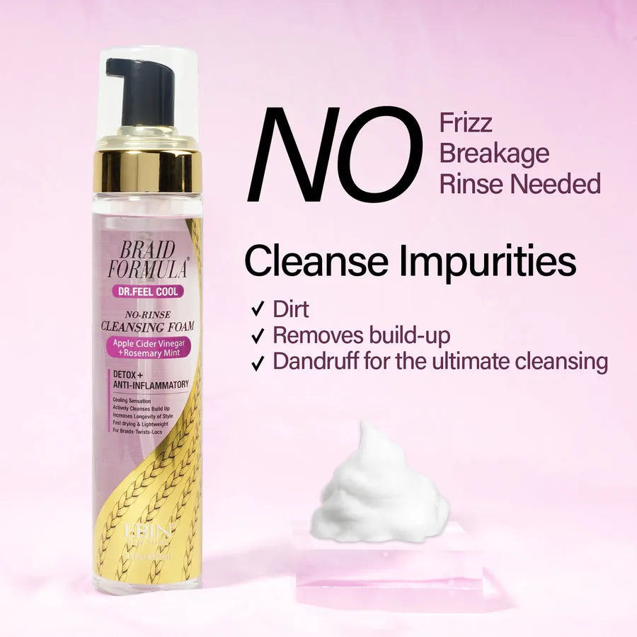 Ebin Braid Formula Dr. Feel Cool No-Rinse Cleansing Foam (Apple Cider Vinegar Rosemary Mint)