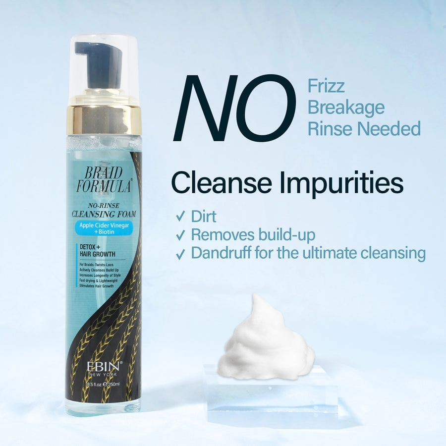 Ebin Braid Formula No-Rinse Cleansing Foam (Apple Cider Vinegar Biotin)