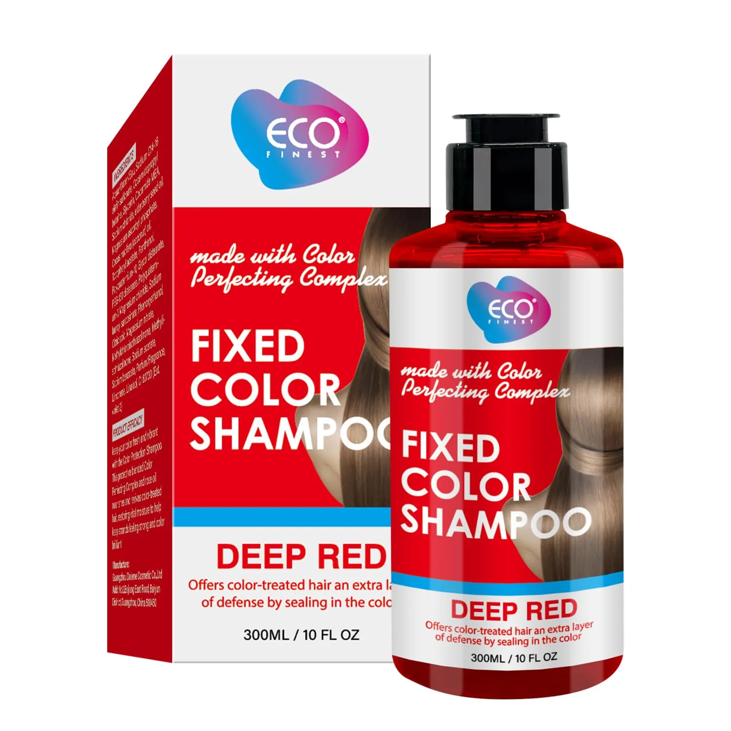 ECO Fixed Color Shampoo, Hair Dye Special Shampoo, Clean, Fixed Color and Can Also Care for The Hair, Low Foam is Easy to Clean-Deep Red