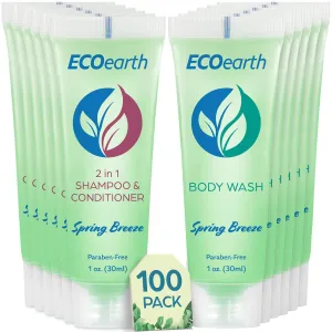 EcoEarth Spring Breeze 2in1 Shampoo Conditioner & Body Wash 100 ea 1 fl oz ea