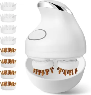 Electric Head Massager Scalp Stress Relax,Hair Scalp Massager for Hair Growth,Cordless Portable Manual Scalp Massagers for Deep Clean Waterproof Scalp Massage,Gift for Husband Wife,Cat Massager(White)