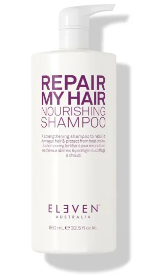 ELEVEN AUSTRALIA Repair My Hair Nourishing Shampoo - Strengthens & Repairs Damaged Hair, Deep Moisture & Restores Shine, Sulfate-Free, Color Safe Formula