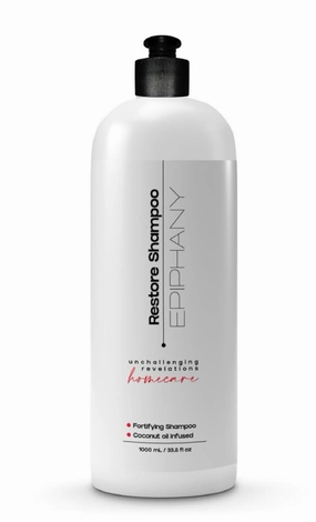 Epiphany Restore Shampoo 33.8 oz – Hydrates & Repairs Dry or Color-Treated Hair – Coconut, Avocado & Argan Oils   Vitamins – UV Protection – Sulfate-Free, Paraben-Free