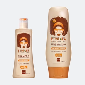 ETNIKER Nourishing Shampoo & Styling Cream Set | Afro-textured, Curly & Wavy hair | Cleanse, Hydrate, Nourish & Define | Coconut, Shea Butter & Monoi Tahiti | Free from Sulfates, Salt, Silicones, Min