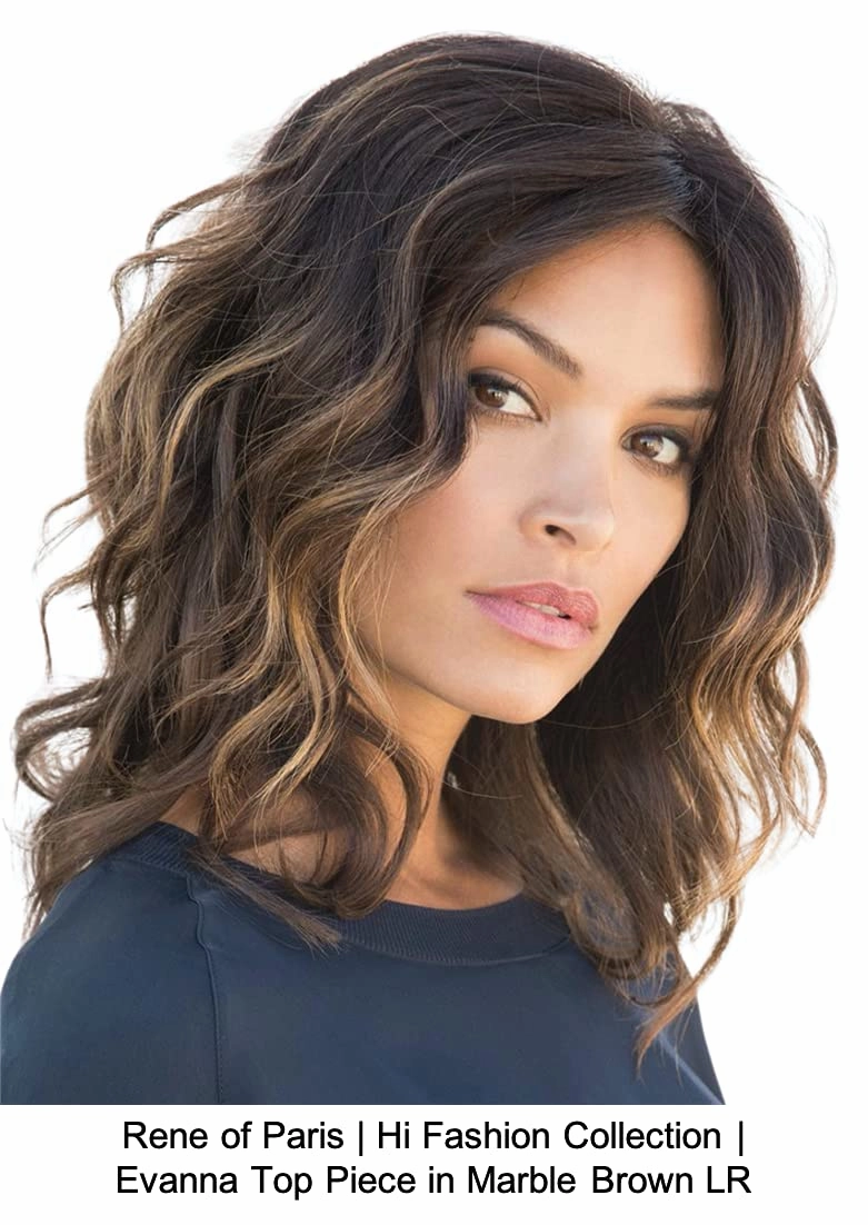 EVANNA TOP PIECE by Rene of Paris, 4PC Bundle: Topper, 4oz Mara Ray Enriched Shampoo, Wide Tooth Comb, and 19 Page Belle of Hope Guide (Medium Brown)