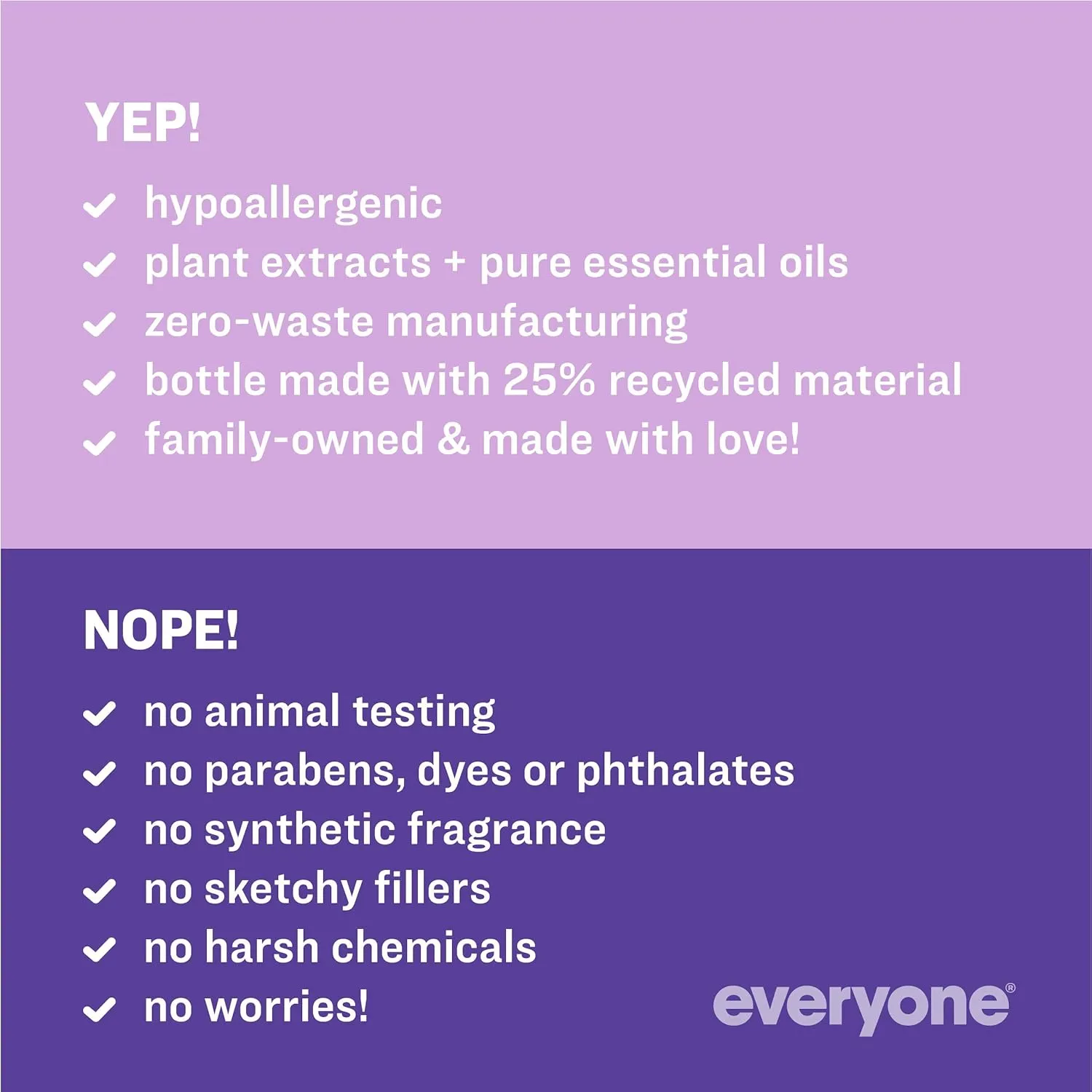 Everyone 3-in-1 Kids Soap, Body Wash, Bubble Bath, Shampoo, 32 Ounce (Pack of 2), Lavender Lullaby, Coconut Cleanser with Plant Extracts and Pure Essential Oils