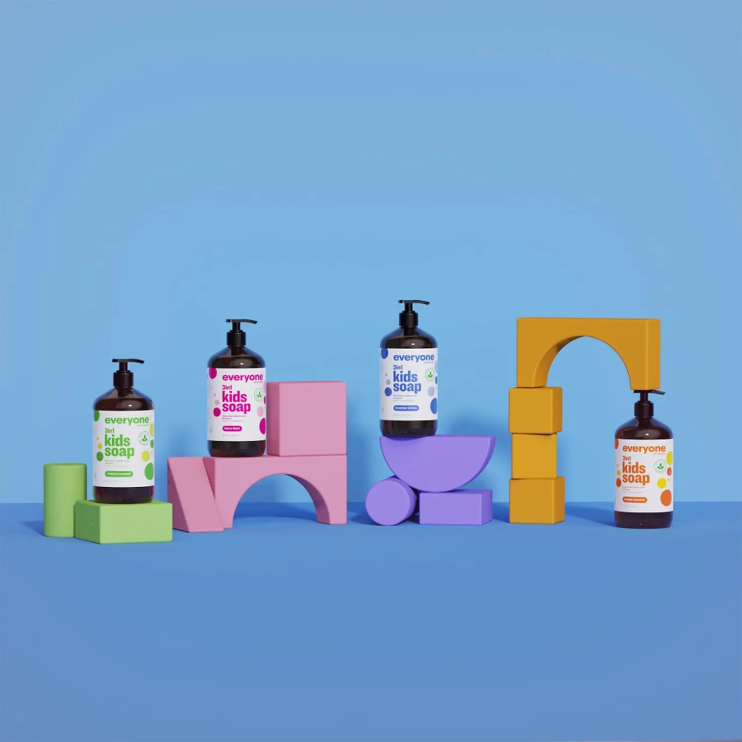 Everyone 3-in-1 Kids Soap, Body Wash, Bubble Bath, Shampoo, 32 Ounce (Pack of 2), Lavender Lullaby, Coconut Cleanser with Plant Extracts and Pure Essential Oils
