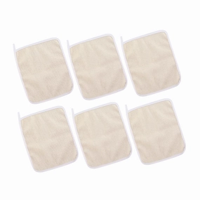 Face Cloths Exfoliating Bath Towel 6 Pack Body Massage Scrub Rub Quick Dry Non-slip Soft Nylon Material Beige Color