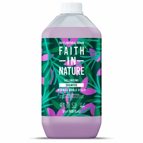FAITH IN NATURE Natural Shampoo - Vegan & Cruelty Free, No SLS or Parabens - 169 fl oz Refill Pack, Lavender & Geranium