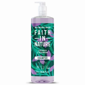 FAITH IN NATURE Natural Shampoo - Vegan & Cruelty Free, No SLS or Parabens - 33.8 fl oz Family Sized, Lavender & Geranium