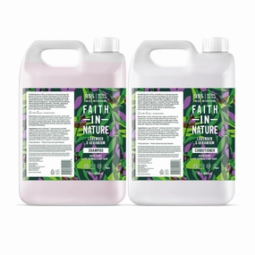 Faith In Nature Natural Shampoo & Conditioner Set - Vegan & Cruelty Free, No SLS or Parabens - 2 x 169 fl oz Value Bundle Pack, Lavender & Geranium