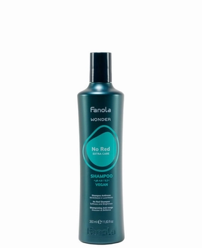 Fanola Wonder No Red Hair Color Shampoo for Women & Men - Green Pigment Shampoo for Color Treated Hair - Neutralizes Natural & Dyed Dark Shades - Vegan, SLS & Silicone-Free Formula (350 ml)