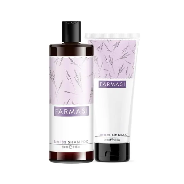 Farmasi Hair Shampoo With Lavender & Farmasi Hair Mask With Lavender Hair Care Revitalizing Nourishing Soothing Scent All Hair Types Deep Conditioning Hair Repair