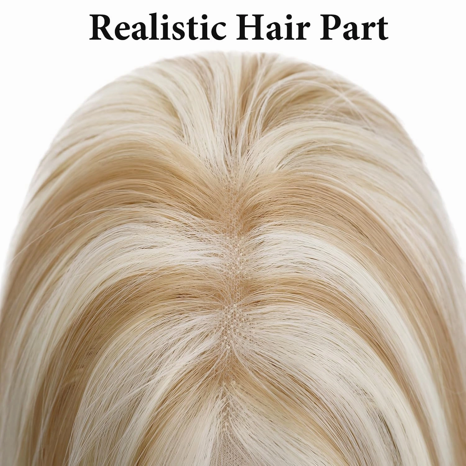 FAVE Hair Toppers 14 Inch Hair Toppers for Women Futura Fluffy Hair Pieces for Thinning Hair Large Base Kanekalon Hair Topper with Bangs (Mix Blonde, 14 inch)