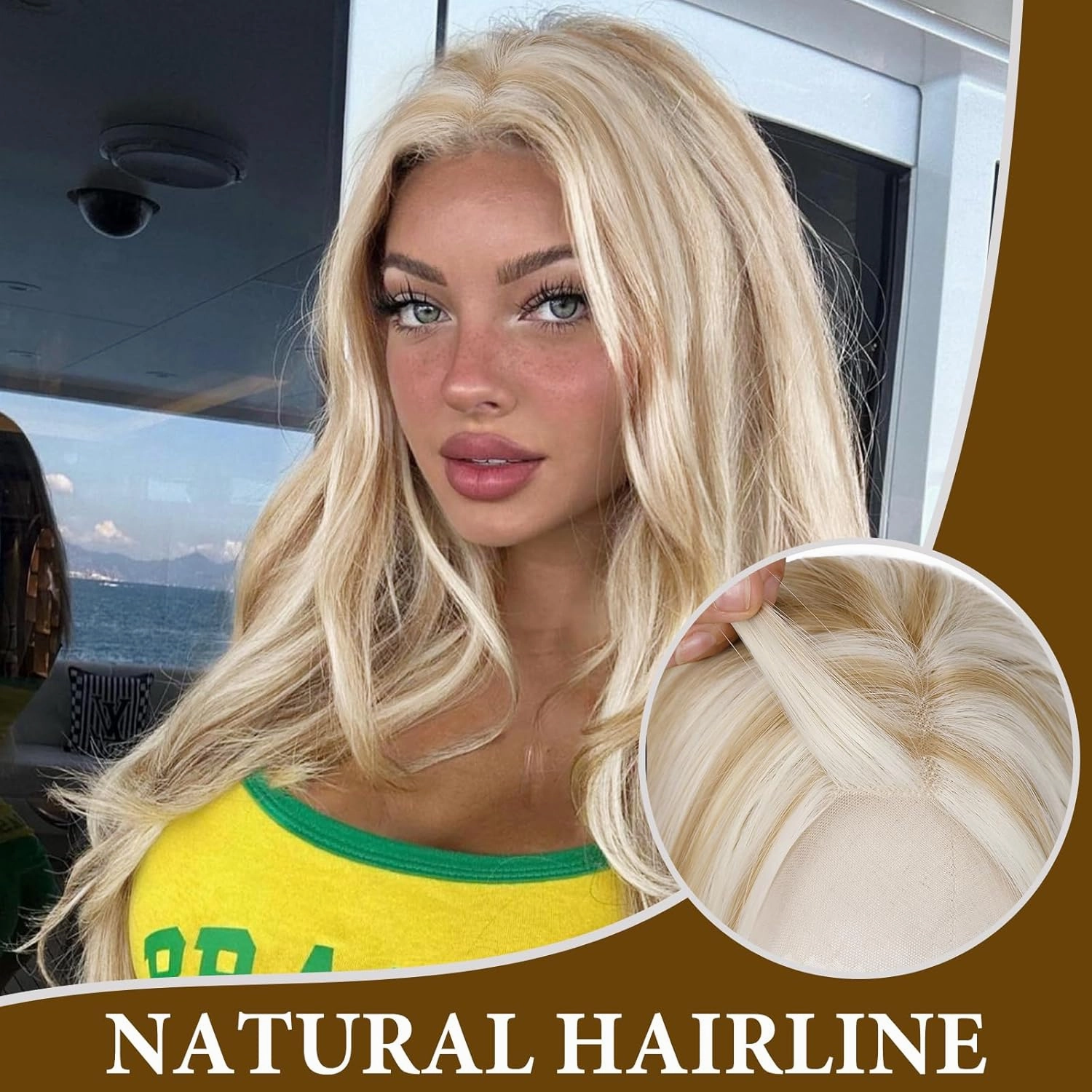FAVE Hair Toppers 14 Inch Hair Toppers for Women Futura Fluffy Hair Pieces for Thinning Hair Large Base Kanekalon Hair Topper with Bangs (Mix Blonde, 14 inch)