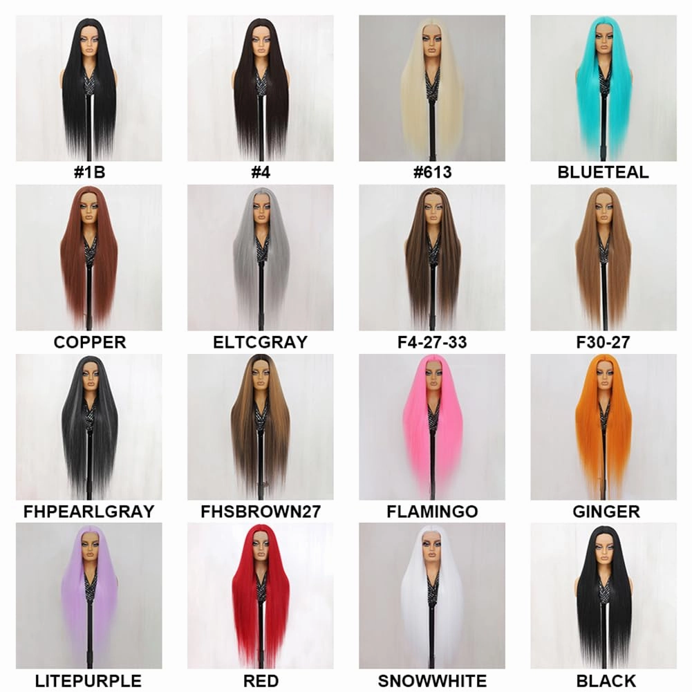 Felek Super Long Ginger Orange T Part Lace Wigs Synthetic 40 Inch Straight 13x4x1 T Lace Front Wigs Heat Resistant Fiber Glueless Pre-Plucked Natural Hairline Lace Wig For Fashion Women/Girls(Ginger)